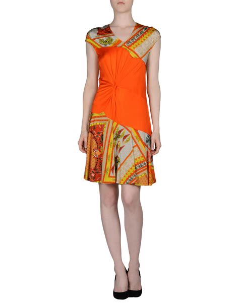 versace jeans orange dress|Versace denim dress.